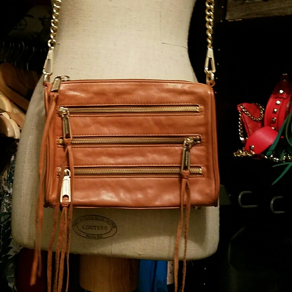Rebecca Minkoff 5 zip leather crossbody